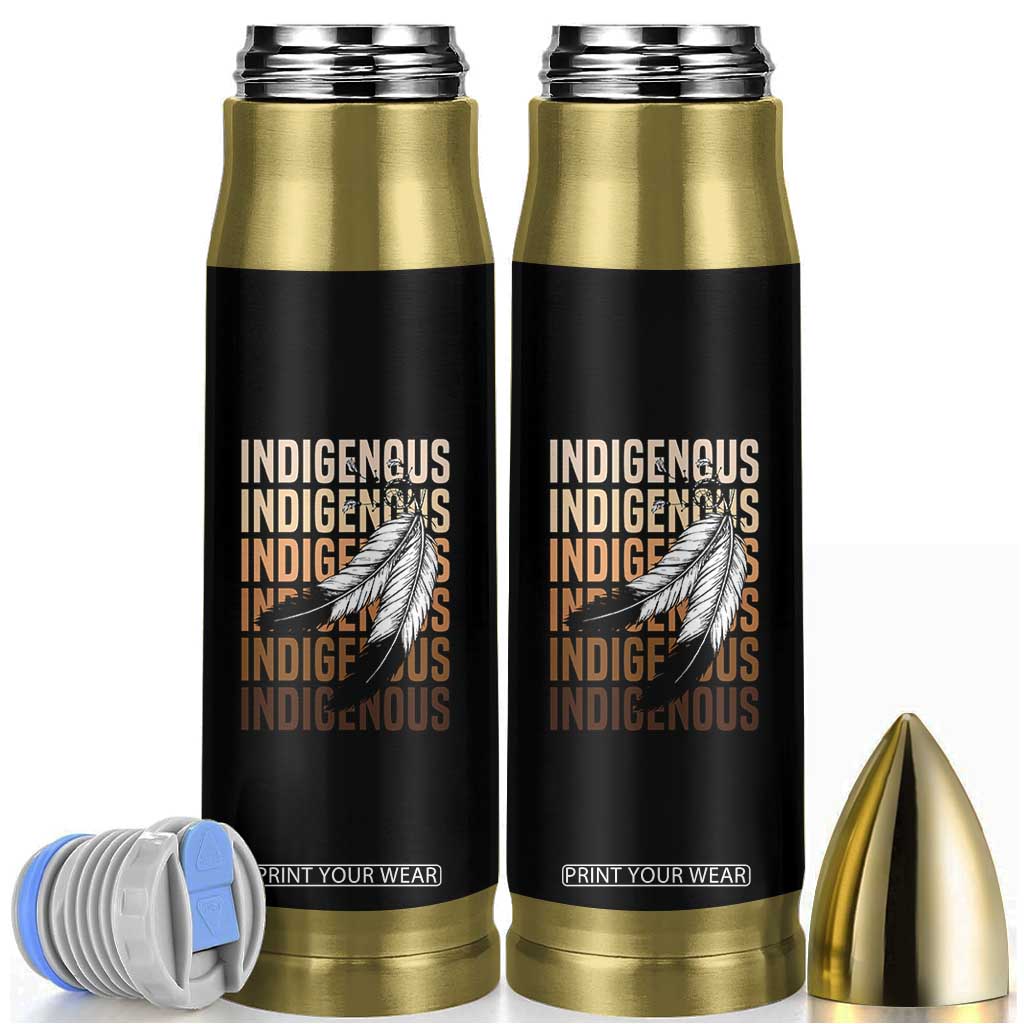 Indigenous Pride Bullet Tumbler Native American Heritage Feathers Dreamcatcher TS11 Black Print Your Wear