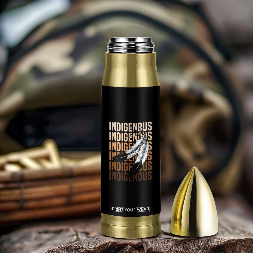 Indigenous Pride Bullet Tumbler Native American Heritage Feathers Dreamcatcher TS11 Print Your Wear