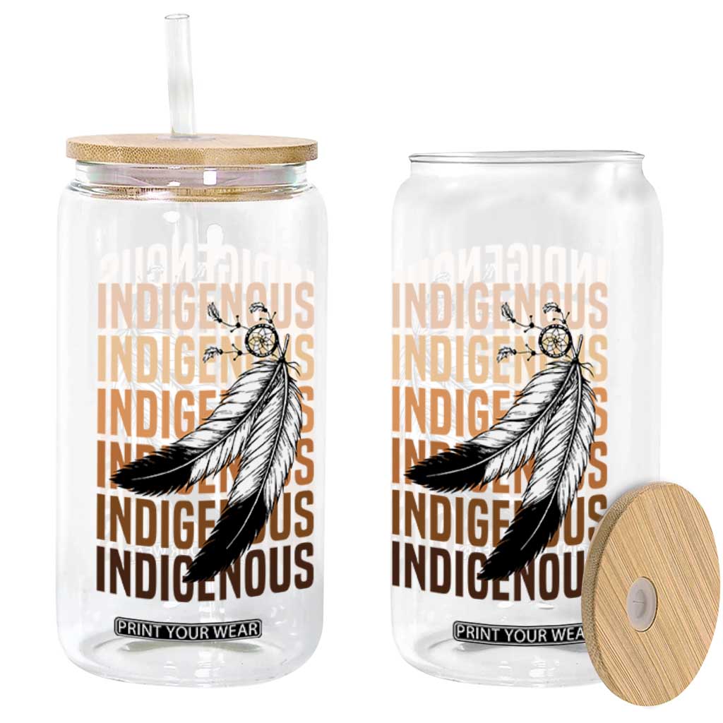 Indigenous Pride Glass Can Native American Heritage Feathers Dreamcatcher TS11 Print Your Wear