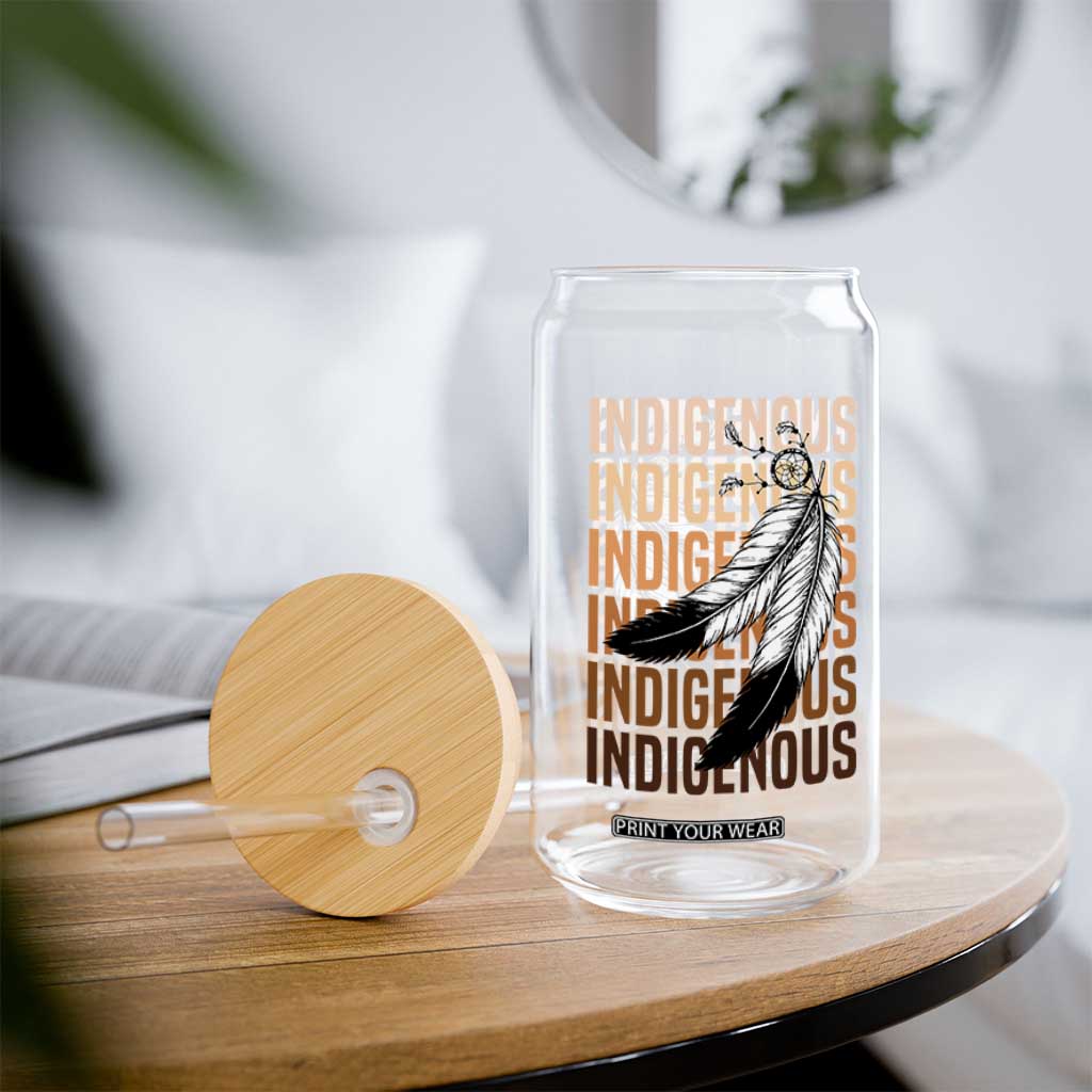 Indigenous Pride Glass Can Native American Heritage Feathers Dreamcatcher TS11 Print Your Wear