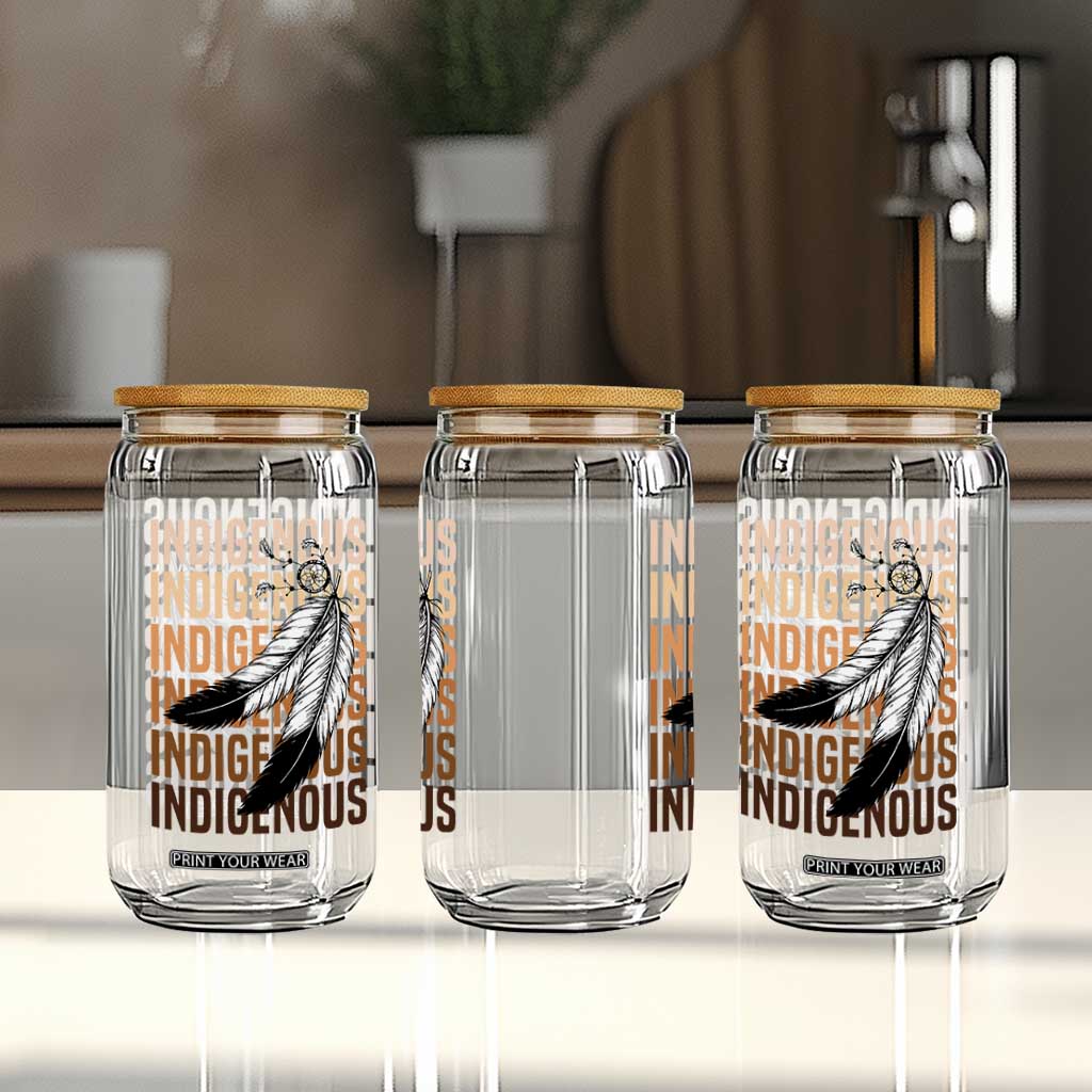Indigenous Pride Glass Can Native American Heritage Feathers Dreamcatcher TS11 Print Your Wear