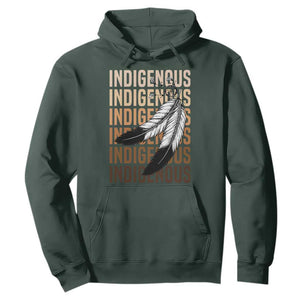 Indigenous Pride Hoodie Native American Heritage Feathers Dreamcatcher TS11 Dark Forest Green Print Your Wear
