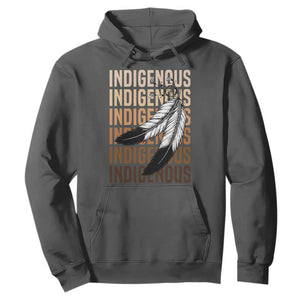 Indigenous Pride Hoodie Native American Heritage Feathers Dreamcatcher TS11 Dark Heather Print Your Wear