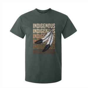 Indigenous Pride T Shirt For Kid Native American Heritage Feathers Dreamcatcher TS11 Dark Forest Green Print Your Wear