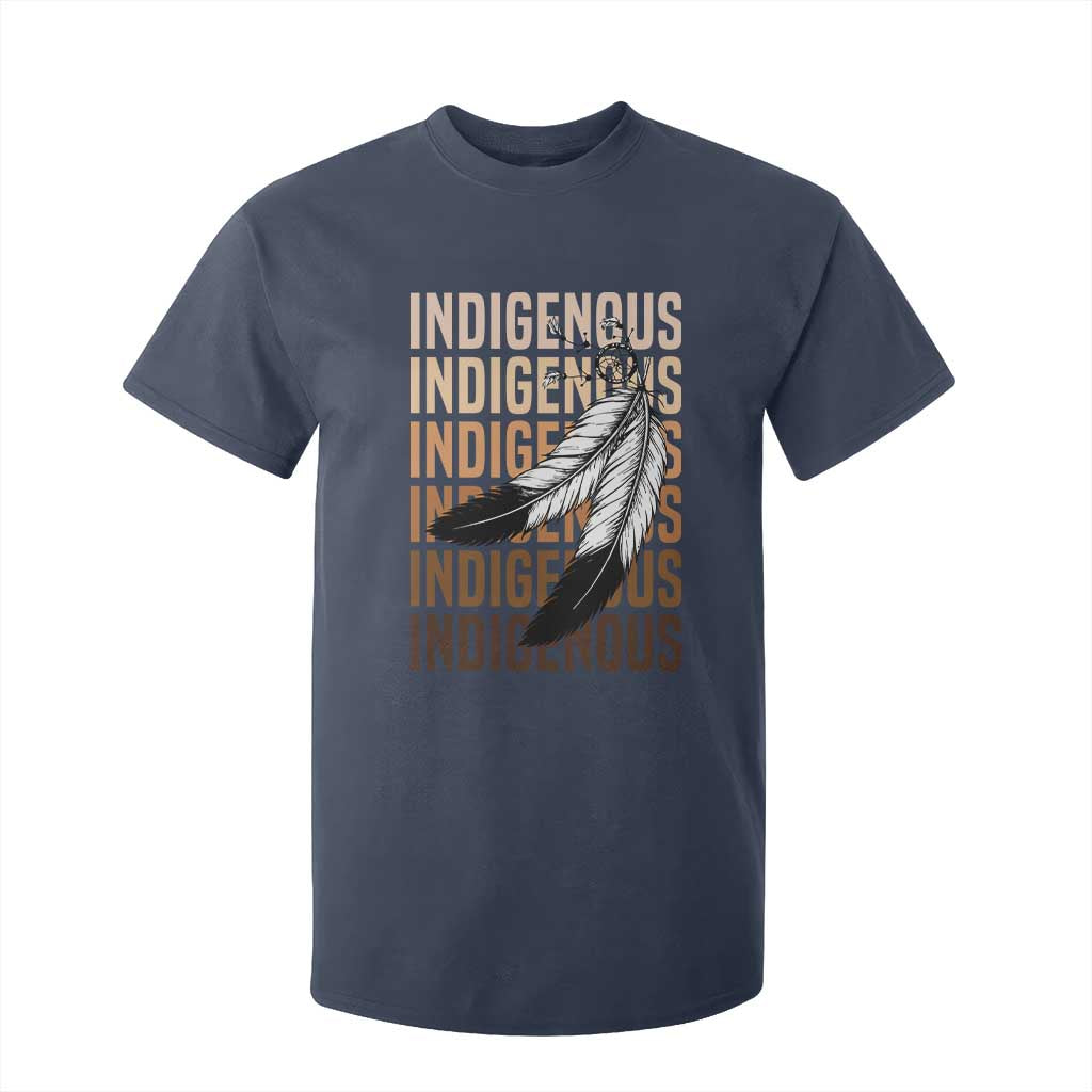 Indigenous Pride T Shirt For Kid Native American Heritage Feathers Dreamcatcher TS11 Navy Print Your Wear