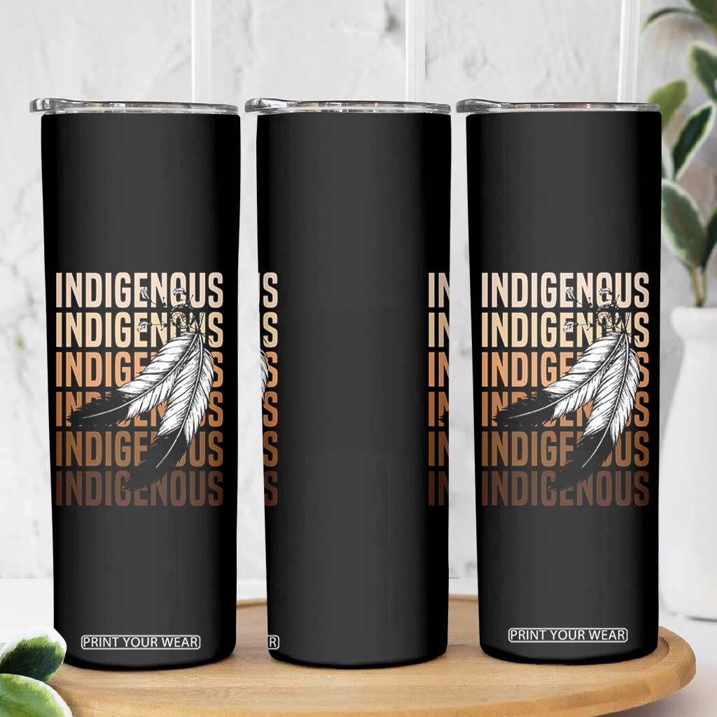 Indigenous Pride Skinny Tumbler Native American Heritage Feathers Dreamcatcher TS11 Print Your Wear
