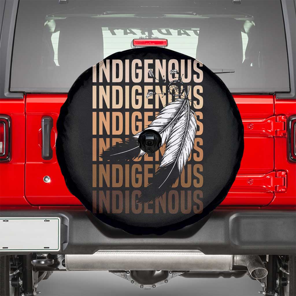 Indigenous Pride Spare Tire Cover Native American Heritage Feathers Dreamcatcher TS11 Black Print Your Wear