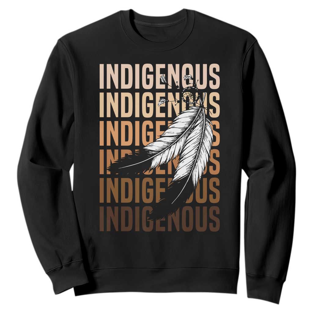 Indigenous Pride Sweatshirt Native American Heritage Feathers Dreamcatcher TS11 Black Print Your Wear