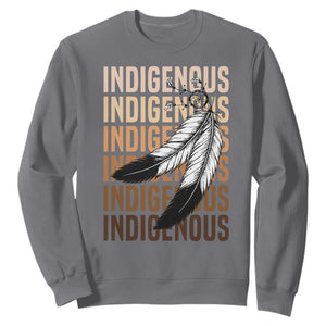 Indigenous Pride Sweatshirt Native American Heritage Feathers Dreamcatcher TS11 Charcoal Print Your Wear