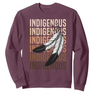 Indigenous Pride Sweatshirt Native American Heritage Feathers Dreamcatcher TS11 Maroon Print Your Wear