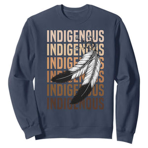 Indigenous Pride Sweatshirt Native American Heritage Feathers Dreamcatcher TS11 Navy Print Your Wear