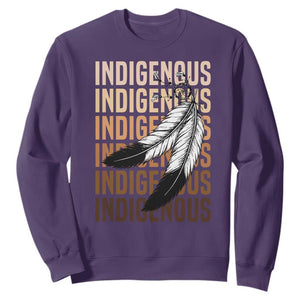 Indigenous Pride Sweatshirt Native American Heritage Feathers Dreamcatcher TS11 Purple Print Your Wear