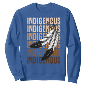 Indigenous Pride Sweatshirt Native American Heritage Feathers Dreamcatcher TS11 Royal Blue Print Your Wear
