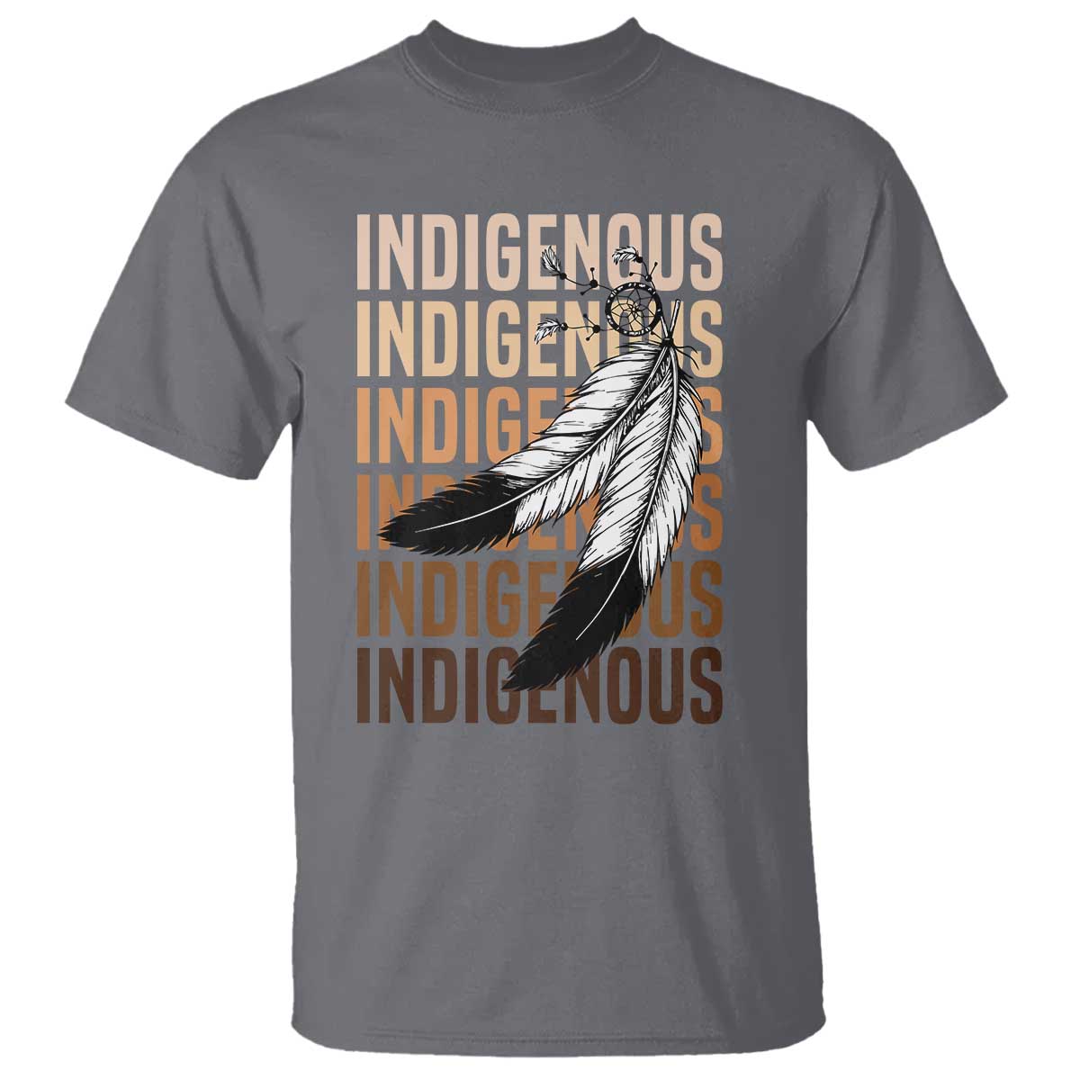 Indigenous Pride T Shirt Native American Heritage Feathers Dreamcatcher TS11 Charcoal Print Your Wear