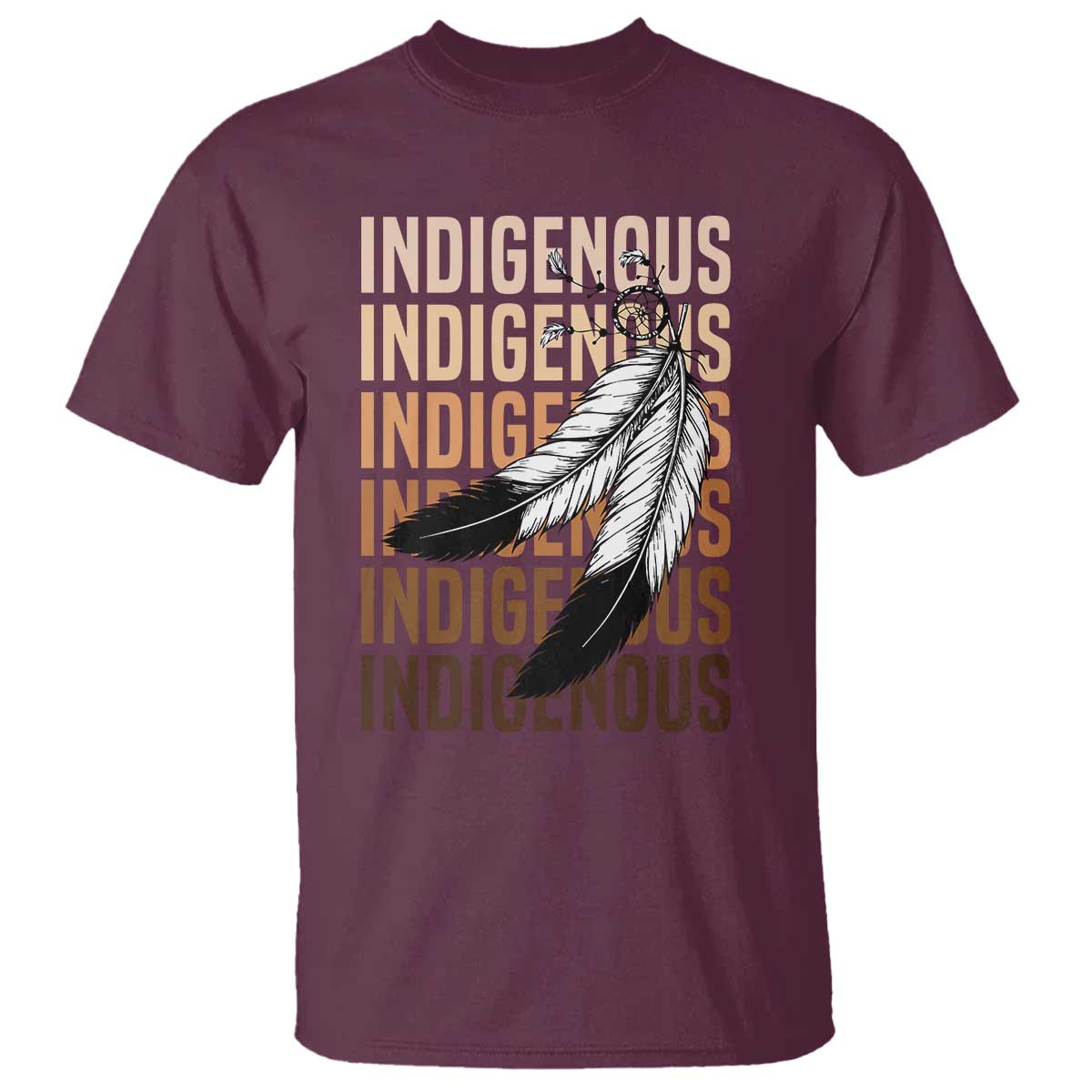 Indigenous Pride T Shirt Native American Heritage Feathers Dreamcatcher TS11 Maroon Print Your Wear