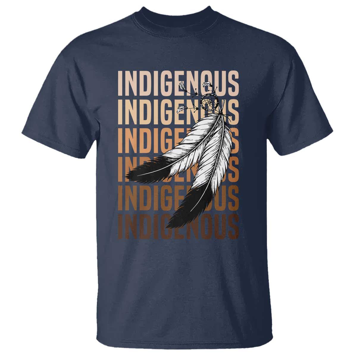Indigenous Pride T Shirt Native American Heritage Feathers Dreamcatcher TS11 Navy Print Your Wear