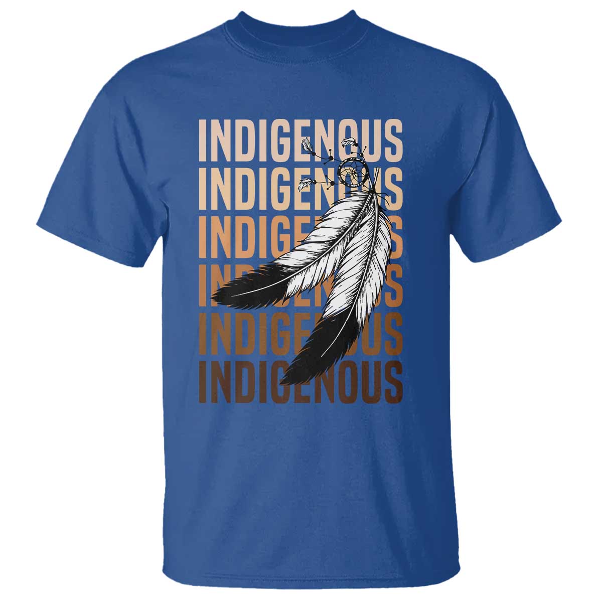 Indigenous Pride T Shirt Native American Heritage Feathers Dreamcatcher TS11 Royal Blue Print Your Wear