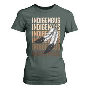 Indigenous Pride T Shirt For Women Native American Heritage Feathers Dreamcatcher TS11 Dark Forest Green Print Your Wear