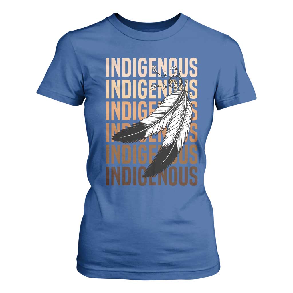 Indigenous Pride T Shirt For Women Native American Heritage Feathers Dreamcatcher TS11 Royal Blue Print Your Wear