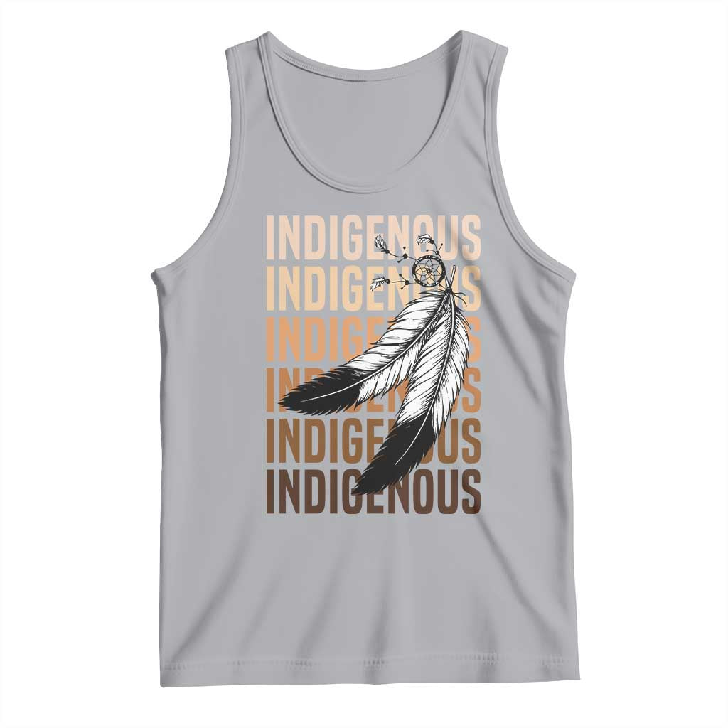 Indigenous Pride Tank Top Native American Heritage Feathers Dreamcatcher TS11 Athletic Heather Print Your Wear