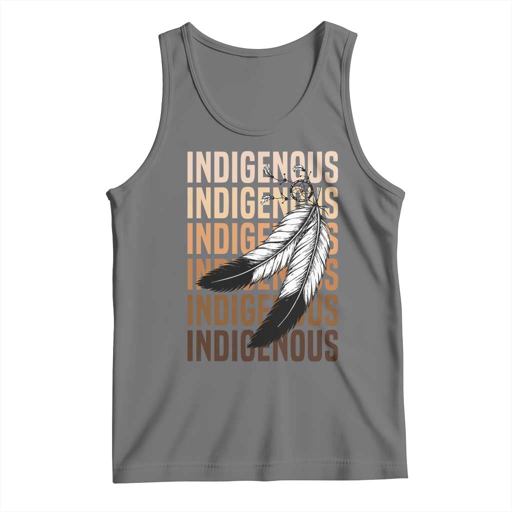 Indigenous Pride Tank Top Native American Heritage Feathers Dreamcatcher TS11 Black Heather Print Your Wear