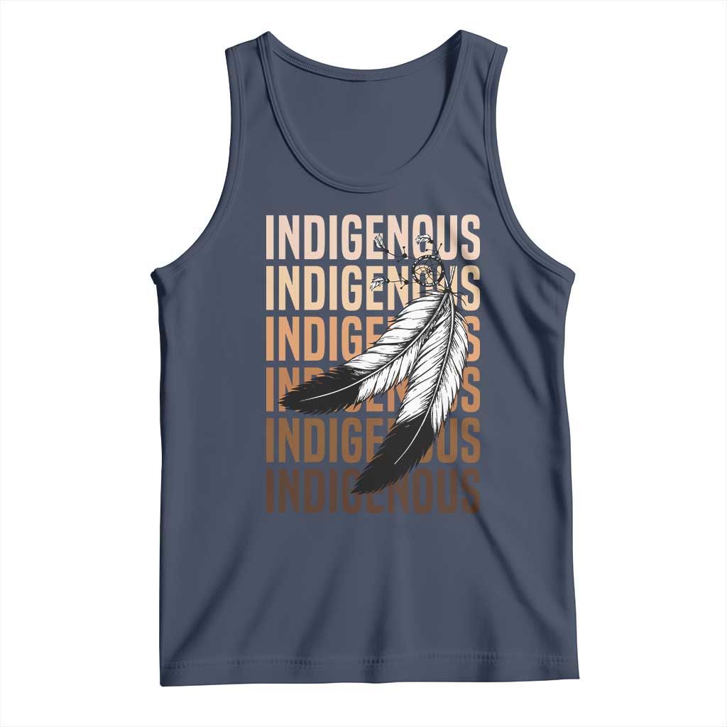 Indigenous Pride Tank Top Native American Heritage Feathers Dreamcatcher TS11 Navy Print Your Wear