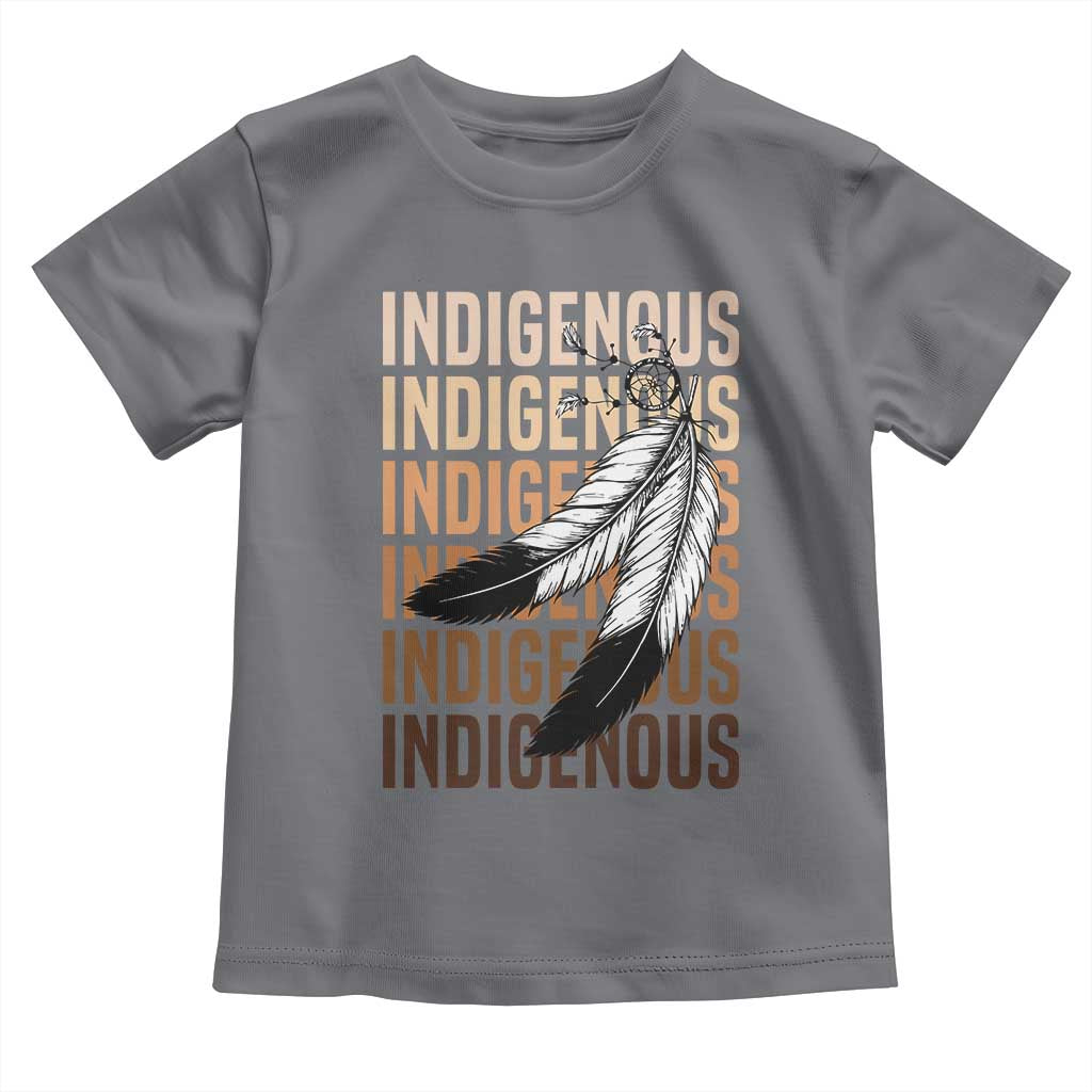 Indigenous Pride Toddler T Shirt Native American Heritage Feathers Dreamcatcher TS11 Charcoal Print Your Wear
