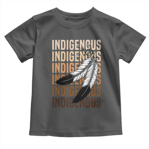 Indigenous Pride Toddler T Shirt Native American Heritage Feathers Dreamcatcher TS11 Dark Heather Print Your Wear
