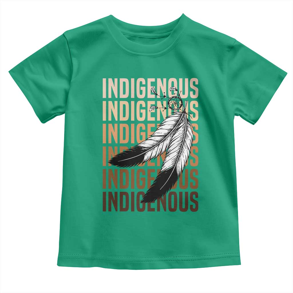 Indigenous Pride Toddler T Shirt Native American Heritage Feathers Dreamcatcher TS11 Irish Green Print Your Wear