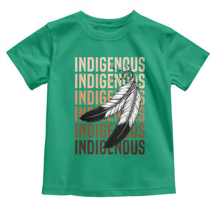 Indigenous Pride Toddler T Shirt Native American Heritage Feathers Dreamcatcher TS11 Irish Green Print Your Wear