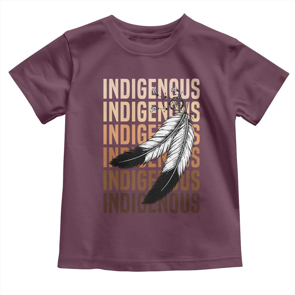 Indigenous Pride Toddler T Shirt Native American Heritage Feathers Dreamcatcher TS11 Maroon Print Your Wear