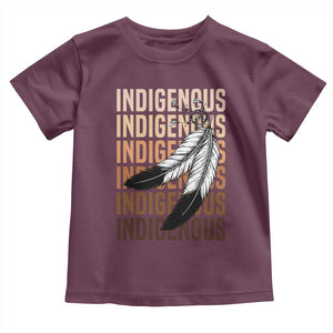 Indigenous Pride Toddler T Shirt Native American Heritage Feathers Dreamcatcher TS11 Maroon Print Your Wear