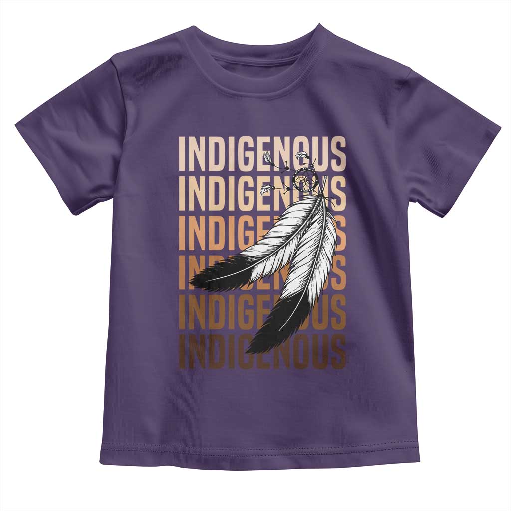 Indigenous Pride Toddler T Shirt Native American Heritage Feathers Dreamcatcher TS11 Purple Print Your Wear