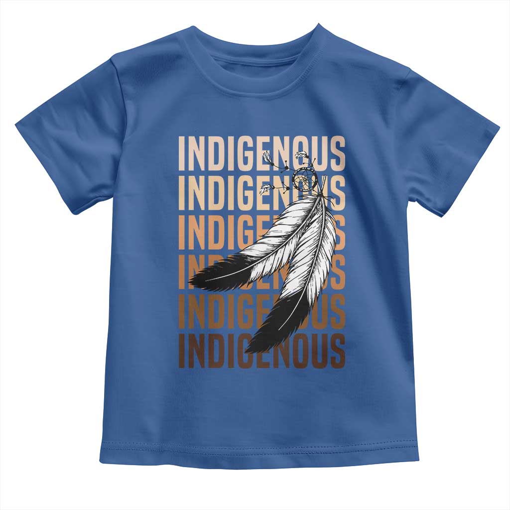 Indigenous Pride Toddler T Shirt Native American Heritage Feathers Dreamcatcher TS11 Royal Blue Print Your Wear