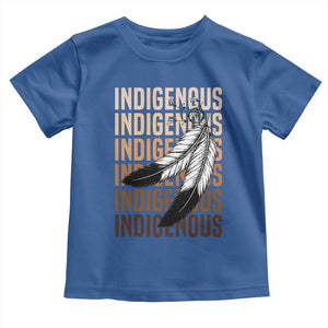 Indigenous Pride Toddler T Shirt Native American Heritage Feathers Dreamcatcher TS11 Royal Blue Print Your Wear