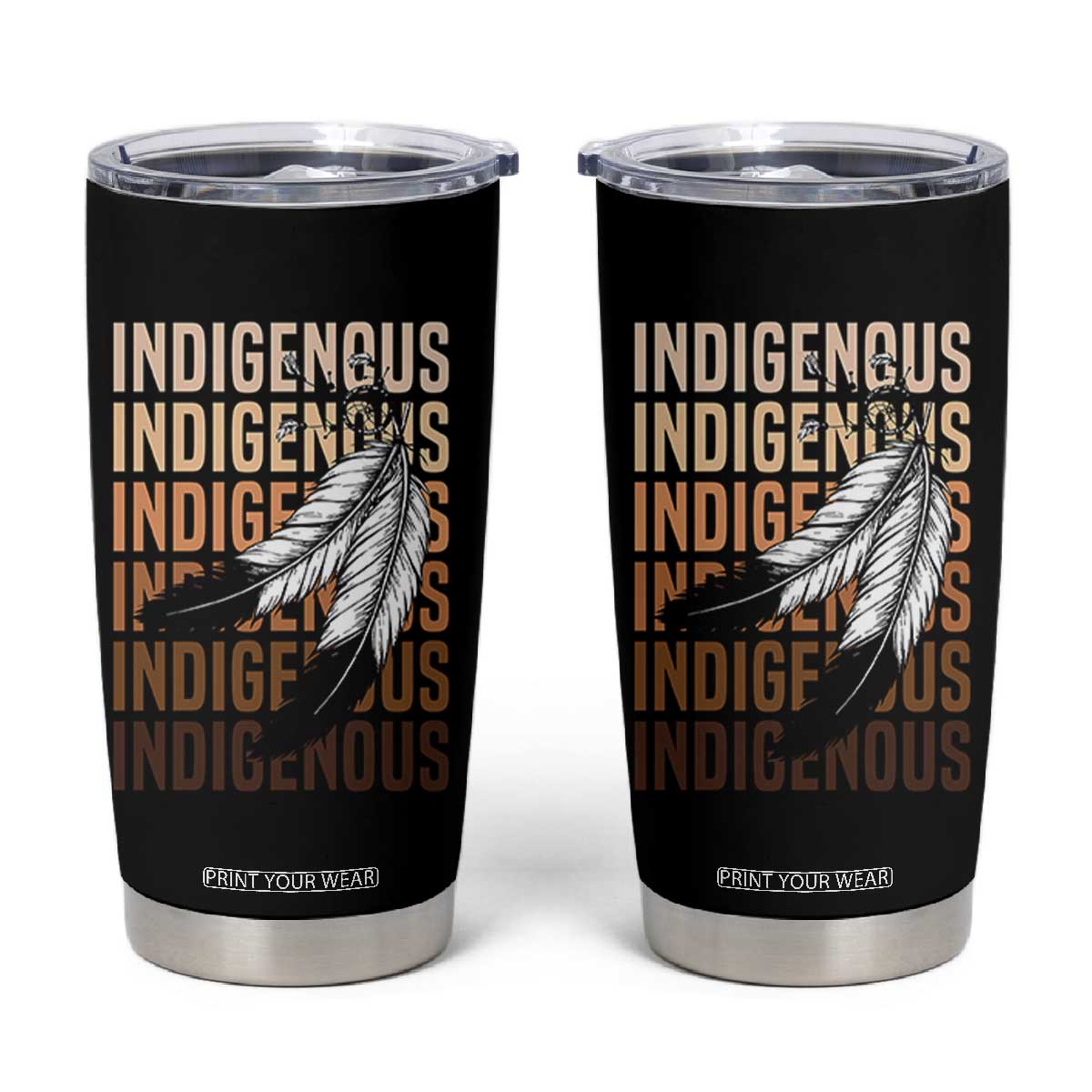 Indigenous Pride Tumbler Cup Native American Heritage Feathers Dreamcatcher TS11 Black Print Your Wear