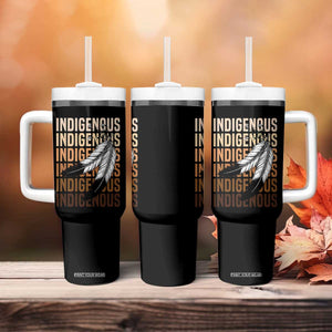 Indigenous Pride Tumbler With Handle Native American Heritage Feathers Dreamcatcher TS11 Print Your Wear