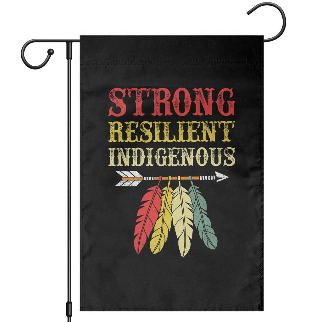 Native American Strong Resilient Indigenous Garden Flag Retro Vintage Feathers TS11 Black Print Your Wear