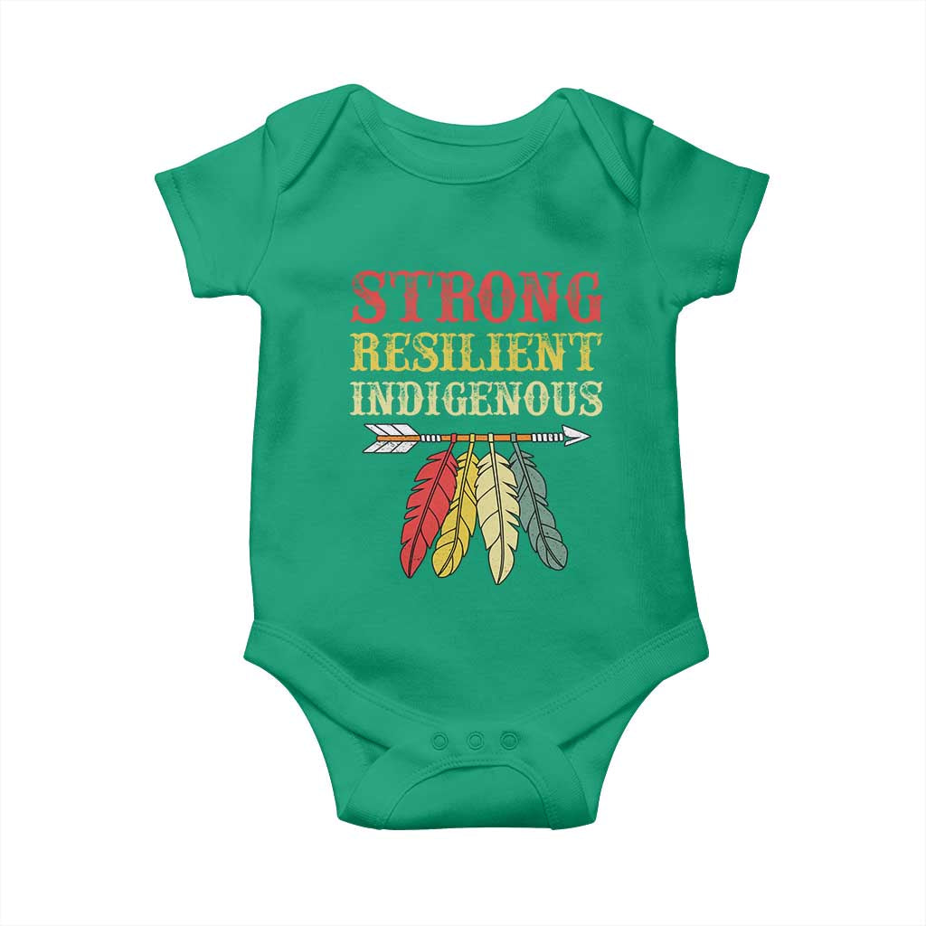 Native American Strong Resilient Indigenous Baby Onesie Retro Vintage Feathers TS11 Irish Green Print Your Wear