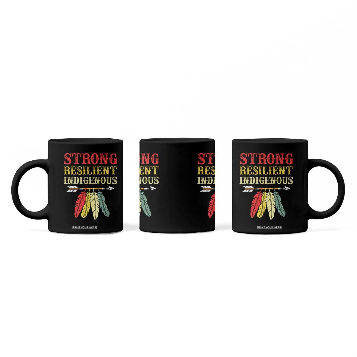 Native American Strong Resilient Indigenous Coffee Mug Retro Vintage Feathers TS11 Print Your Wear