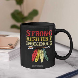 Native American Strong Resilient Indigenous Coffee Mug Retro Vintage Feathers TS11 Print Your Wear
