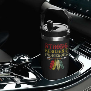 Native American Strong Resilient Indigenous Flip Straw Tumbler Retro Vintage Feathers TS11 Print Your Wear