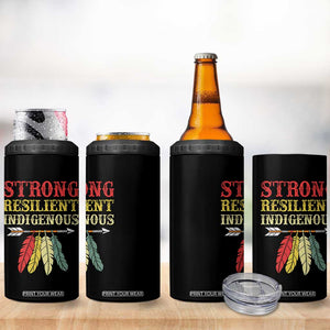 Native American Strong Resilient Indigenous 4 in 1 Can Cooler Tumbler Retro Vintage Feathers TS11 Print Your Wear