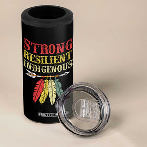 Native American Strong Resilient Indigenous 4 in 1 Can Cooler Tumbler Retro Vintage Feathers TS11 Print Your Wear