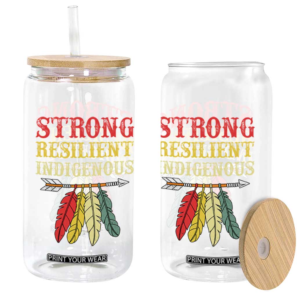 Native American Strong Resilient Indigenous Glass Can Retro Vintage Feathers TS11 Print Your Wear