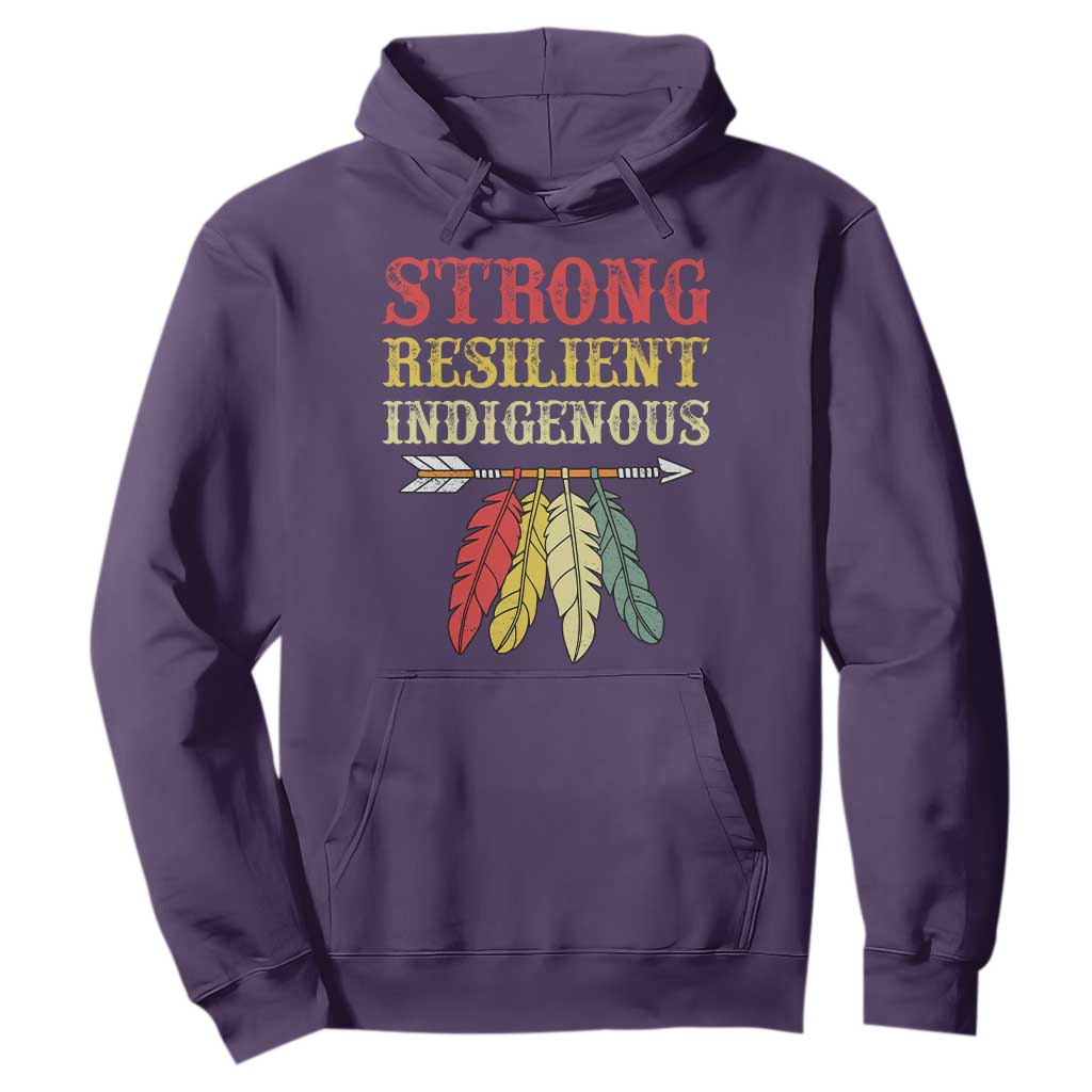 Native American Strong Resilient Indigenous Hoodie Retro Vintage Feathers TS11 Purple Print Your Wear
