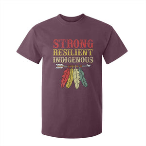 Native American Strong Resilient Indigenous T Shirt For Kid Retro Vintage Feathers TS11 Maroon Print Your Wear