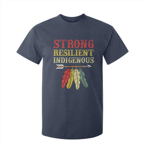 Native American Strong Resilient Indigenous T Shirt For Kid Retro Vintage Feathers TS11 Navy Print Your Wear