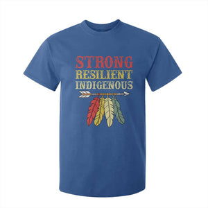 Native American Strong Resilient Indigenous T Shirt For Kid Retro Vintage Feathers TS11 Royal Blue Print Your Wear
