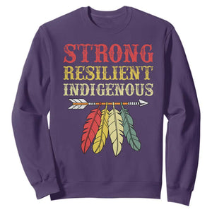 Native American Strong Resilient Indigenous Sweatshirt Retro Vintage Feathers TS11 Purple Print Your Wear
